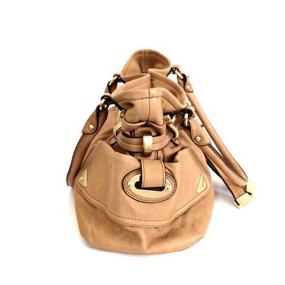 NWTs B. Makowsky Medium Peanut Nubuck Leather Tote - Picture 3 of 16